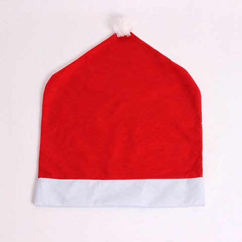 Coprisedie A Cappello Di Babbo Natale Tessuto Non Tessuto Decorazione Sala Da Pranzo Rosso Bianco Ornamento Festivo