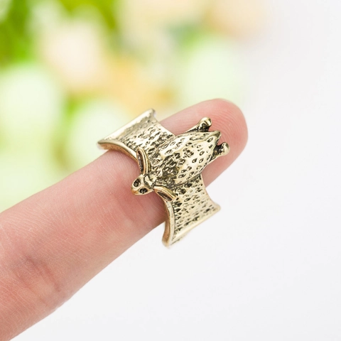 Fledermaus Ring Vintage Gothic Tier Verstellbar Offen Legierung Metall Retro Punk Schmuck Für Damen Und Herren