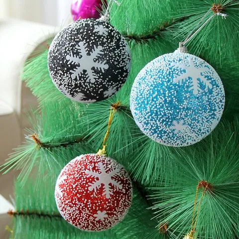 Ornamenti Per Palle Di Natale In Schiuma Motivo Fiocco Di Neve Decorazioni Appendere Albero Stile Invernale Festivo