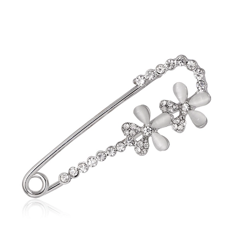 Eleganter Blumen Brosche Pin Mit Legierung Strass Und Katzenauge Stein Für Damen Schal Schnalle Sicherheitsnadel