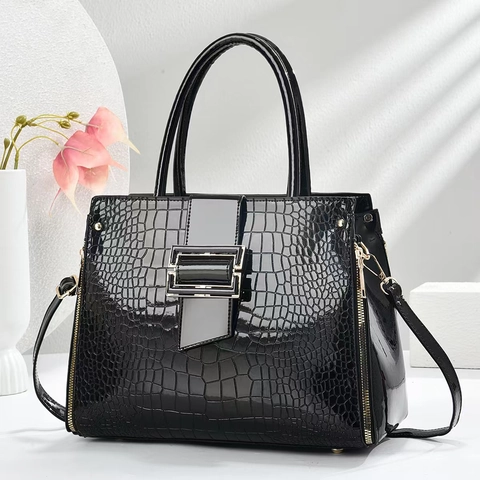 Borsa Da Donna Trama Coccodrillo Pelle Sintetica Verniciata Borsa A Tracolla Elegante Moda Versatile Tote Donna Borsa Spalla