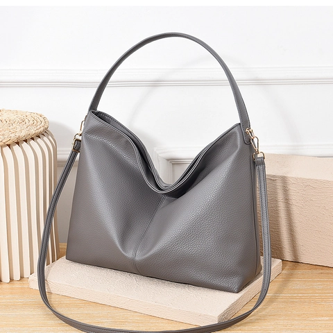 Damen Hobo Tasche Mit Litschi Narbung PU Leder Große Kapazität Schulter Umhängetasche Für Pendler Retro Handtasche