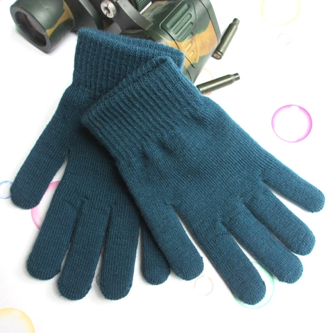 Winter Knitted Gloves Warm Thick Acrylic Elastic Ribbed Cuffs Full Finger Outdoor Cold Weather For Men Women