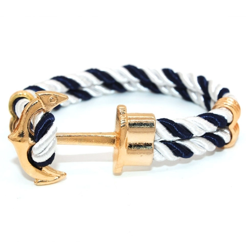 Nautical Alloy Anchor Hook Braided Rope Bracelet Vintage Maritime Unisex Jewelry Gift For Men Women Multiple Colors