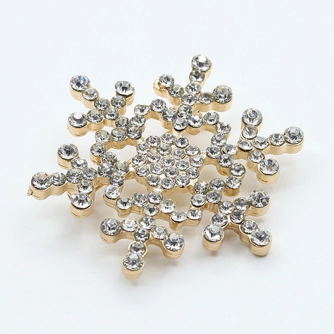 Elegante Spilla a Fiocco di Neve in Lega con Strass per Donna Gioielli di Moda per l'Inverno e Natale per Cappotto Sciarpa