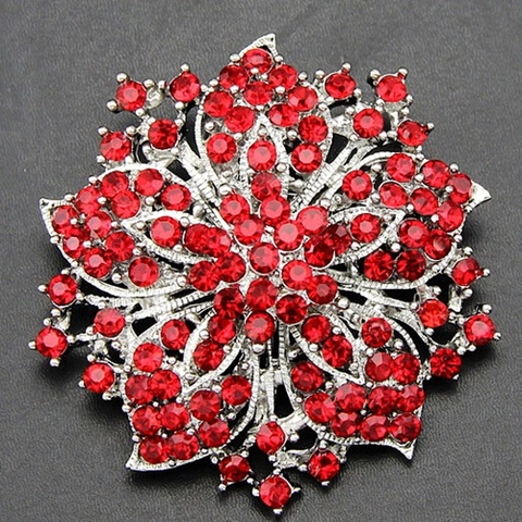 Elegant Flower Brooch Pin Alloy With Sparkling Rhinestone Crystal Floral Corsage For Wedding Party Banquet Accessories Women