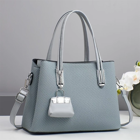 Dames Handtas Met Geweven Textuur Mode Forens Grote Shopper Met Mini Tas Hanger PU-Leer Schoudertas Crossbody Tas
