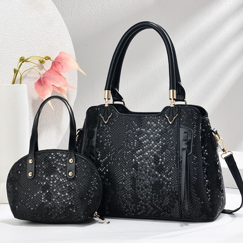 Borsa A Spalla Con Motivo Serpente E Borsa A Mano In Pelle PU Tote Tracolla Elegante Moda Donna