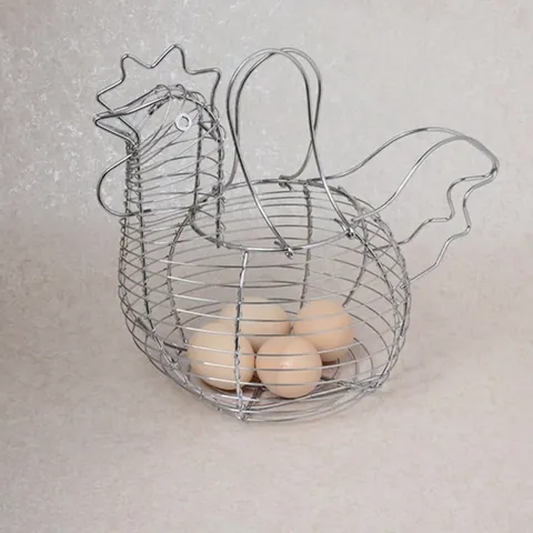 Cesto Per Uova A Forma Di Gallo Filo Metallico Intrecciato Contenitore Per Frutta Cucina Arredamento Fattoria Svuotato