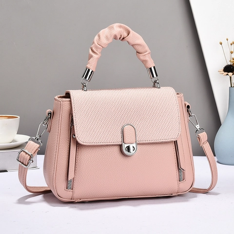 Women Fashion PU Leather Splicing Shoulder Bag With Woven Flap Ruched Handle Satchel Crossbody Handbag For Office Daily