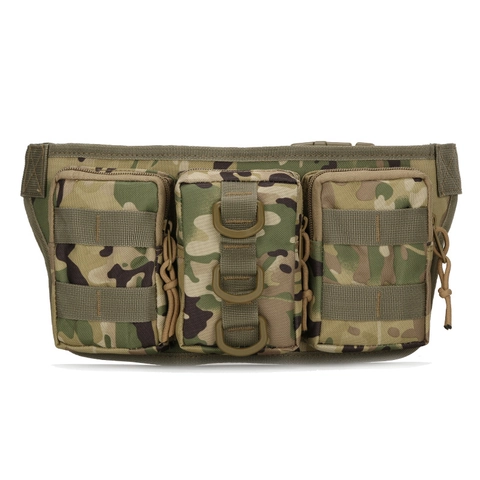 Riñonera Táctica 800D Oxford Impermeable Sistema MOLLE Exterior Senderismo Ciclismo Camuflaje Múltiples Bolsillos