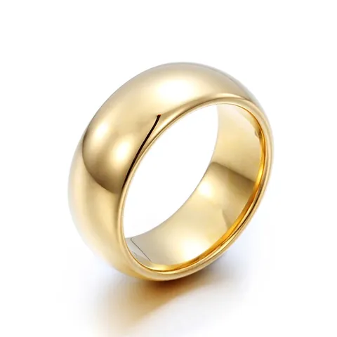 Minimalist Dome Ring Tungsten Steel Mirror Polished Simple Style Band For Men Women Unisex Wedding Engagement