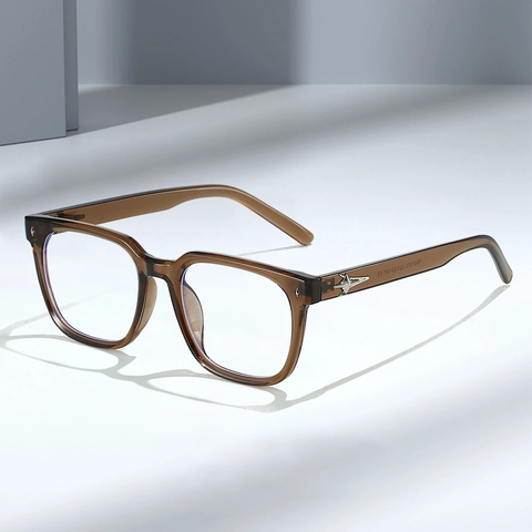 Monture De Lunettes Carrée TR90 Anti-Lumière Bleue Décoration Étoile Style Académique Lunettes Optiques Transparentes Pour Hommes Femmes