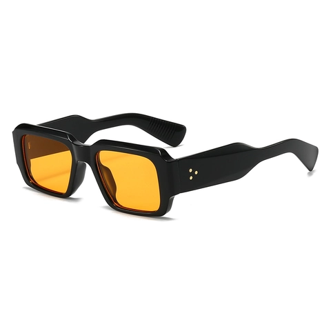 Square Sunglasses PC Frame AC Lens UV400 Protection Retro Rivet Wave Temple Fashion Y2K Eyewear For Men Women