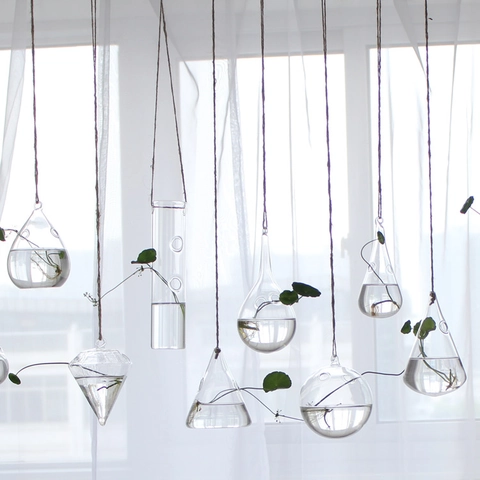 Hängende Glasvase Klare Hydroponische Pflanze Borosilikatglas Behälter Multi Form Terrarium Innen Home Garten Dekor