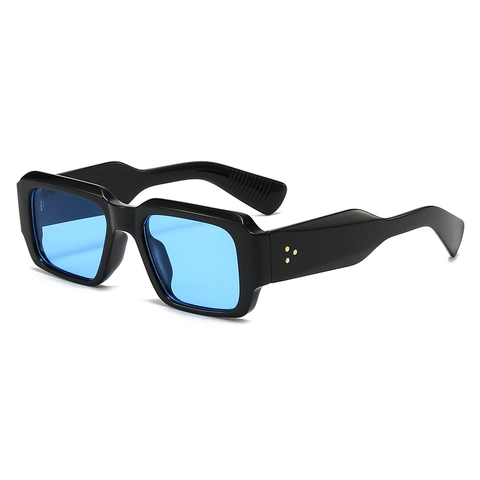 Square Sunglasses PC Frame AC Lens UV400 Protection Retro Rivet Wave Temple Fashion Y2K Eyewear For Men Women