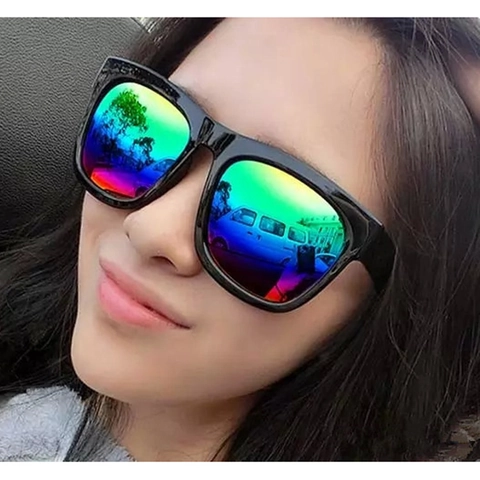 Gafas De Sol Cuadradas De Marco Grande De Moda Retro Grandes Lentes De Espejo Protección UV Para Exterior