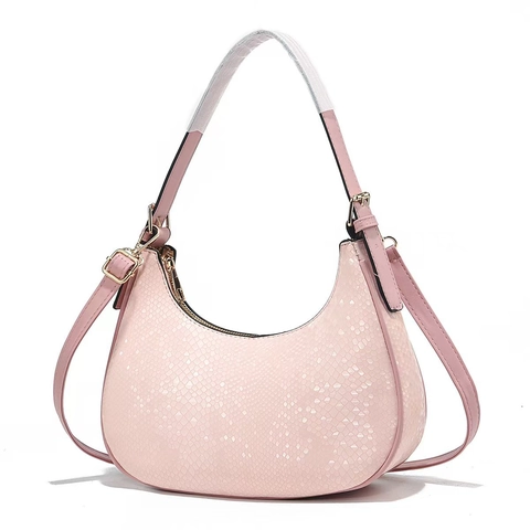 Borsa Hobo Donna in Pelle PU con Motivo a Serpente Lussuosa Borsa a Spalla a Mezzaluna Versatile Borsa a Tracolla