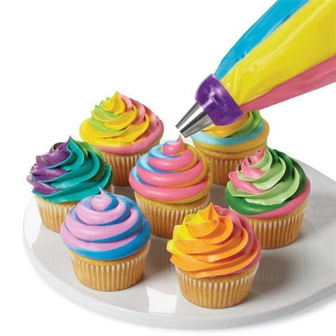 Tricolor Icing Coupler Russian Nozzle Converter Plastic Cream Piping Bag Adapter For Cake Cupcake Decorating