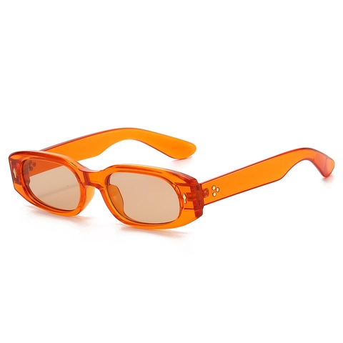 Retro Rechteck Sonnenbrille PC Rahmen AC Linse UV400 Schutz Metall Nietendekor Vintage Y2K Mode Brillen Damen Herren