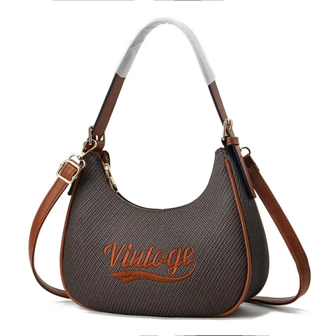 Vintage Gewebte Halbmond Hobo Tasche Für Damen Bestickte Buchstaben Unterachsel Schultertasche Mit Verstellbarem Riemen
