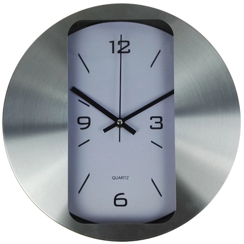 Orologio Da Parete Silenzioso Moderno Acciaio Inossidabile Alluminio Movimiento Quarzo Rotondo Minimalista Per Arredamento