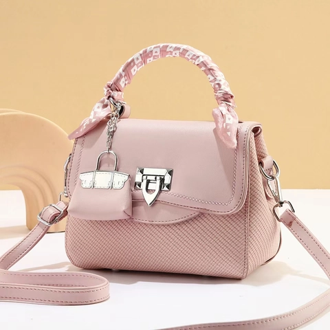 Damen Mode PU-Leder Henkeltasche Lässig Patchwork Umhängetasche Mit Schal Und Schloss Verschluss Mittlere Handtasche