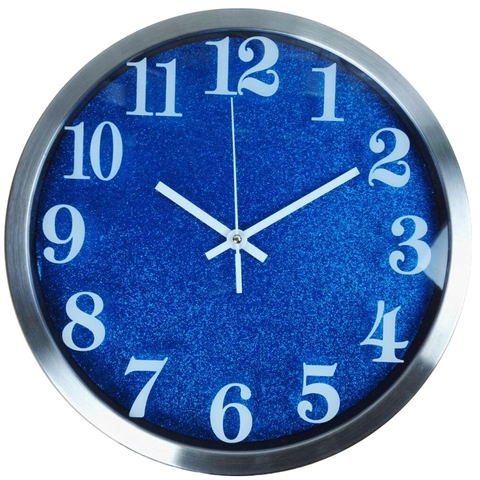 Orologio Da Parete Rotondo Telaio Metallo Acciaio Inossidabile Movimento Quarzo Silenzioso Decorazione Ufficio Casa Numeri Arabi