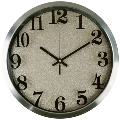 Orologio Da Parete Rotondo Telaio Metallo Acciaio Inossidabile Movimento Quarzo Silenzioso Decorazione Ufficio Casa Numeri Arabi