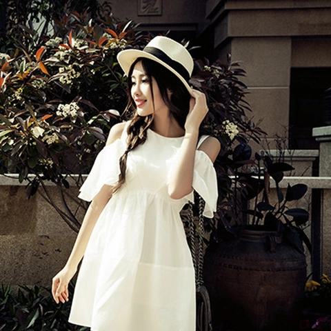 Women Summer Straw Fedora Hat Wide Brim Paper Straw Sun Protection Beach Vacation Travel Ribbon Decor Classic