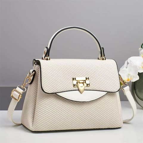 Borsa A Mano Trama Intrecciata Pelle PU Donna Elegante Borsa A Tracolla Con Tracolla Rimovibile Chiusura In Metallo Dorato