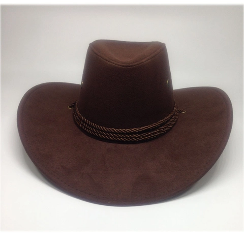 Amerikanischer Western Cowboyhut Für Damen Herren Breite Krempe Wildlederoptik Polyester Sonnenhut Outdoor Reithut Mit Geflochtenem Seil