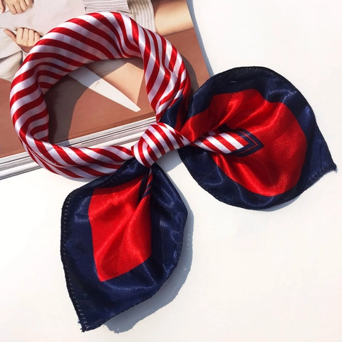 Women Satin Satin Square Scarf Fashion Neck Scarves Professional Floral Geometric Leopard Headscarf Lightweight Soft Elegant