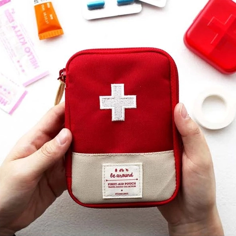 Mini Borsa Di Primo Soccorso Portatile In Tessuto Oxford Borsa Per Medicinali Per Viaggi All'aperto Emergenza Casa