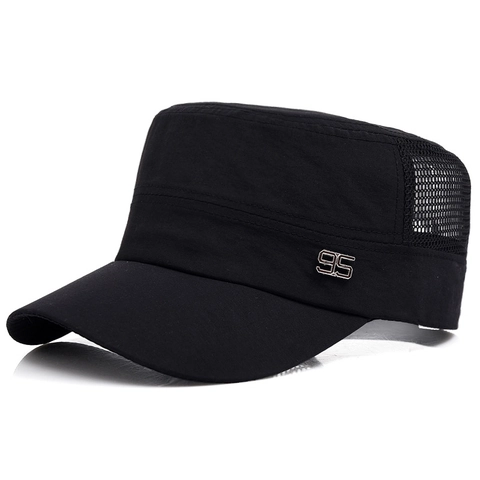 Gorra Cadet Para Hombre Transpirable De Malla Sombrero Militar Protección Solar Secado Rápido Ajustable Exterior Verano