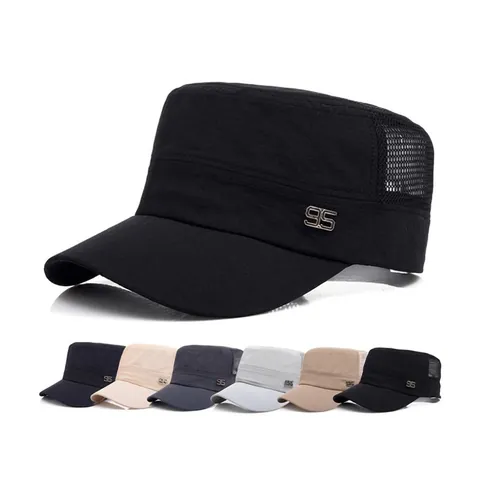 Gorra Cadet Para Hombre Transpirable De Malla Sombrero Militar Protección Solar Secado Rápido Ajustable Exterior Verano
