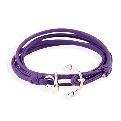 Retro Nautical Anchor Bracelet PU Leather Multi-layer Wrap Hand Strap Alloy Charm Vintage Punk Style For Men Women