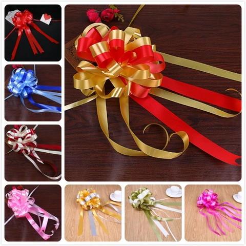 Large Pull Bows Ribbon For Gift Wrapping Wedding Car Decoration Festive Multicolor Plastic Butterfly Shape Ornament