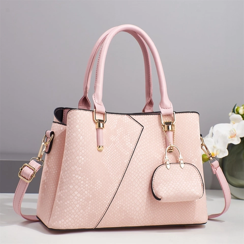 Sac À Main Femme En Cuir PU À Motif Serpent Sac À Bandoulière Style Urbain Avec Sangle Amovible Et Mini Charme
