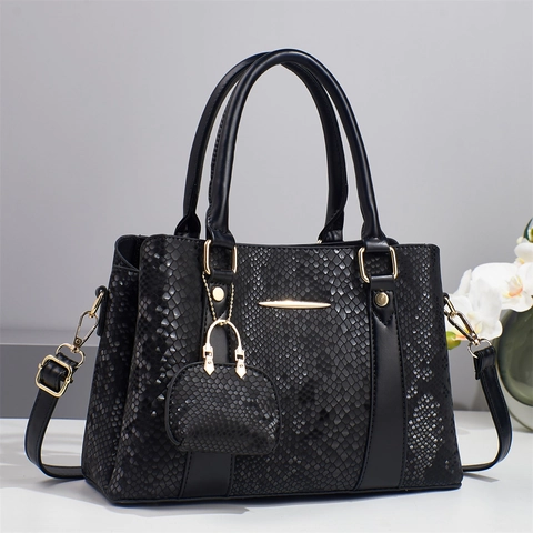 Borsa Da Donna In Pelle PU Con Motivo Serpente Tracolla Rimovibile Borsa A Spalla E Tracolla Con Mini Pochette Elegante