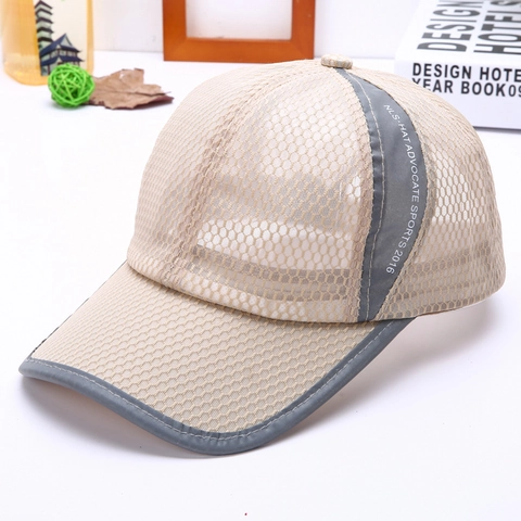 Breathable Mesh Baseball Cap Outdoor Sports Summer Sun Hat With Reflective Trim Adjustable Lightweight For Men Women