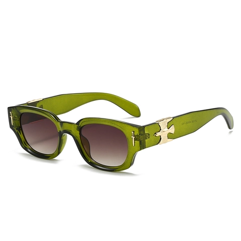 Gafas De Sol Ovaladas Retro Montura PC Decoración Daga Águila Dorada Protección UV400 Gafas Punk De Tendencia Unisex