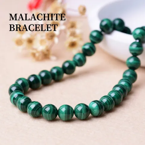 Natürliche Grüne Malachit Perlen Runde Glatte Polierte Edelstein Für DIY Schmuckherstellung Armband Halskette Handwerk Zubehör