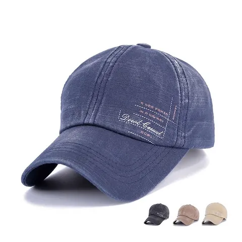 Washed Cotton Baseball Cap Retro Adjustable Strapback Hat Vintage Letter Print Outdoor Golf Sun Shade For Men Women