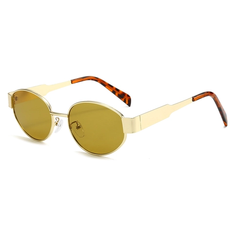 Lunettes De Soleil Ovales Rétro Monture En Métal Petits Verres Ronds Tendance Lunettes De Style Pour Hommes Et Femmes