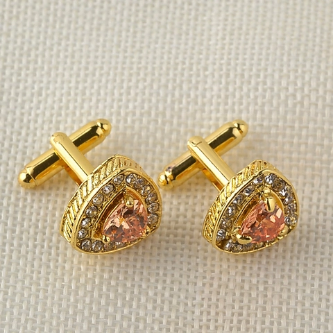 French Shirt Cufflinks Crystal Rhinestone Geometric Inlaid Alloy Business Wedding Formal Jewelry For Men