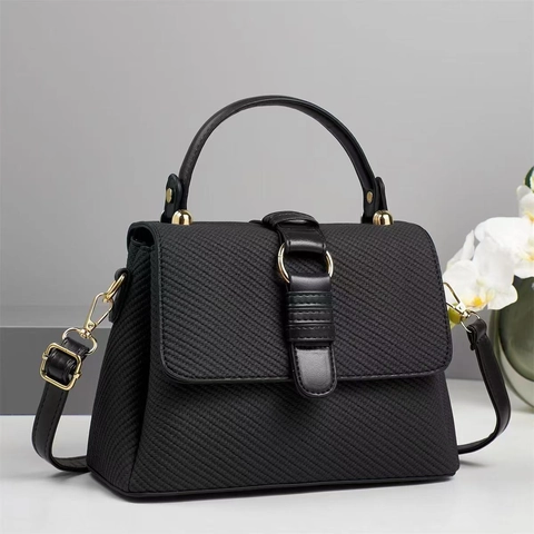 Borsa A Spalla Donna Trama Intrecciata Pelle PU Borsa A Mano Multi Strato Patta Tracolla Elegante Versatile Chic