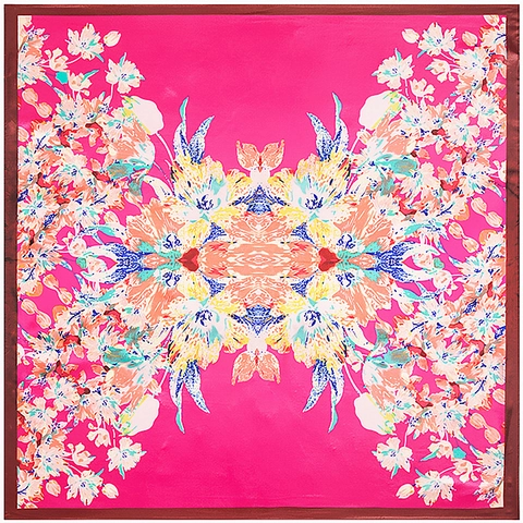 Eleganter Quadratischer Schal Mit Blumenmuster Satin Glatter Kopftuch Vintage Ethno Stil Mehrfarbiges Dekorative Tuch Für Damen