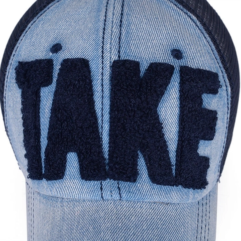 Gorra De Béisbol De Mezclilla Con Malla Camionero Bordado Chenilla Ajustable Transpirable Verano Protección Solar Casual Unisex