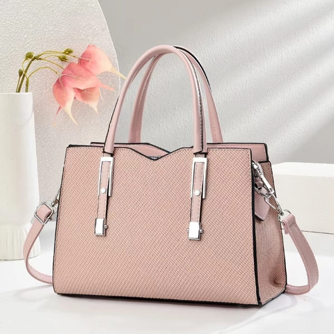 Textured PU Leather Women Handbag Large Capacity Shoulder Bag With Detachable Strap Elegant Minimalist Crossbody Purse